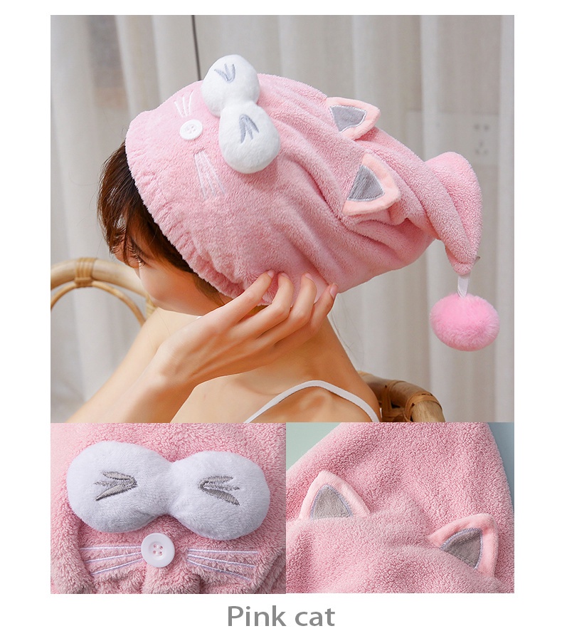 Cartoon Hair Drying Cap-7